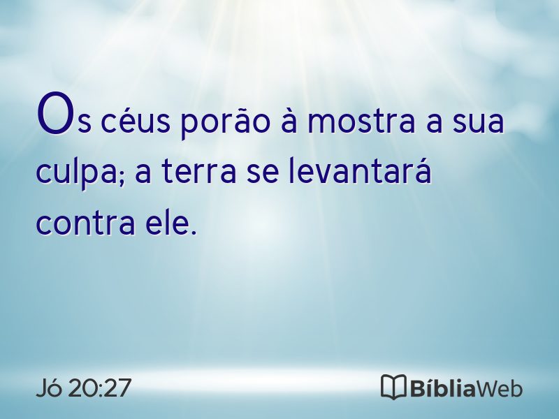 Jó 20:27 em imagem para compartilhar