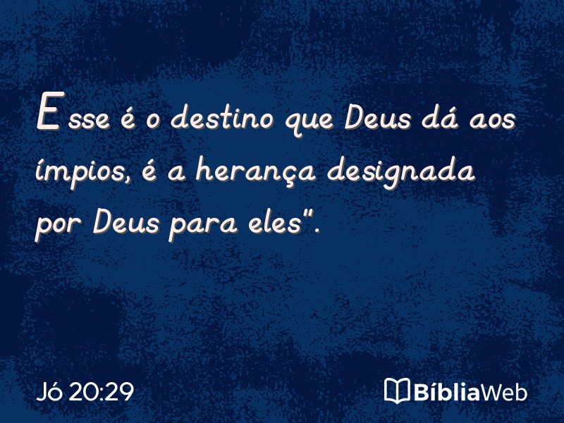 Jó 20:29 em imagem para compartilhar