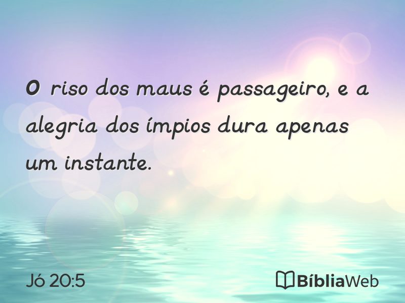 Jó 20:5 em imagem para compartilhar