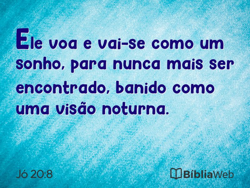 Jó 20:8 em imagem para compartilhar