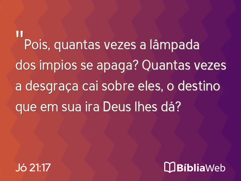 Jó 21:17 em imagem para compartilhar