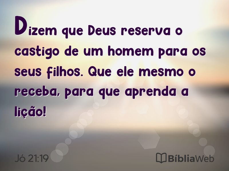 Jó 21:19 em imagem para compartilhar
