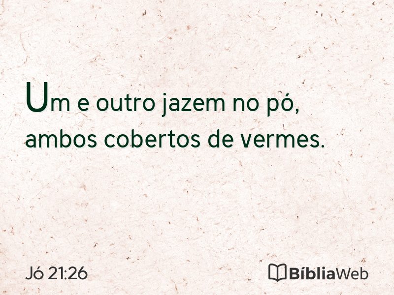 Jó 21:26 em imagem para compartilhar