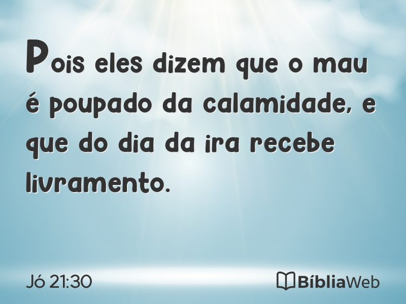 Jó 21:30 em imagem para compartilhar