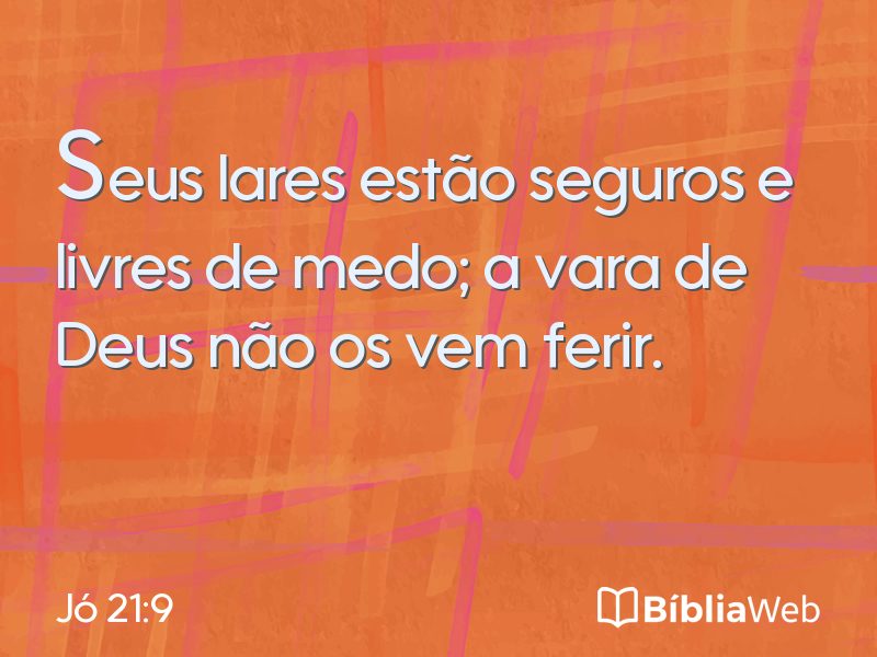 Jó 21:9 em imagem para compartilhar