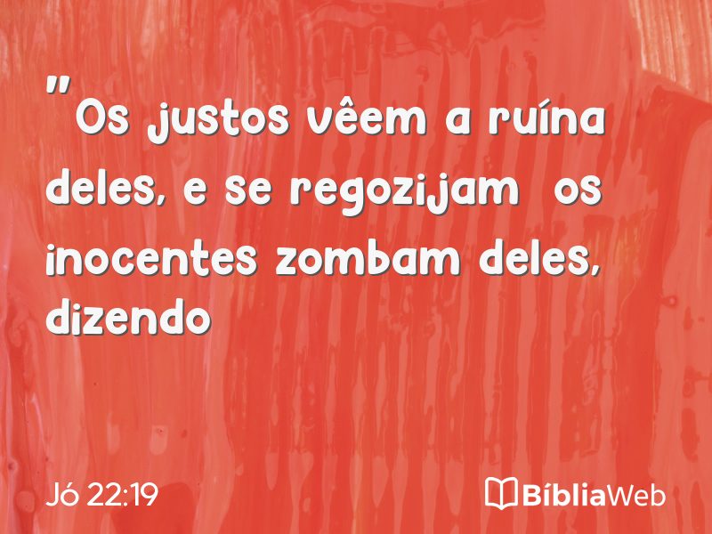 Jó 22:19 em imagem para compartilhar