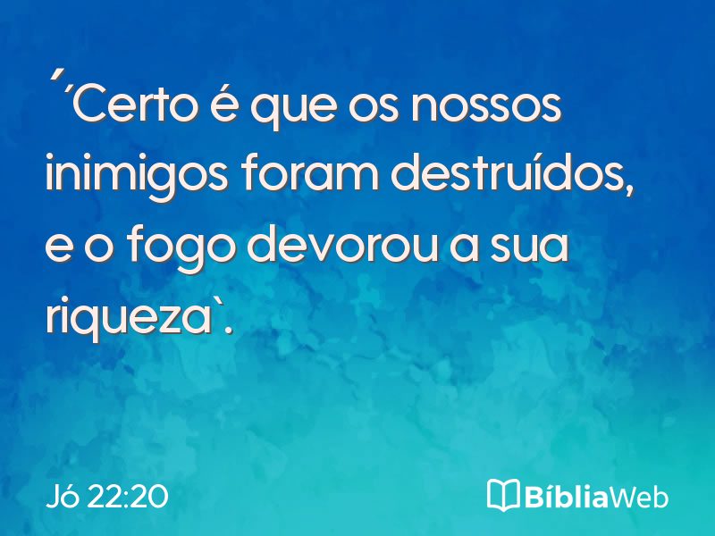 Jó 22:20 em imagem para compartilhar