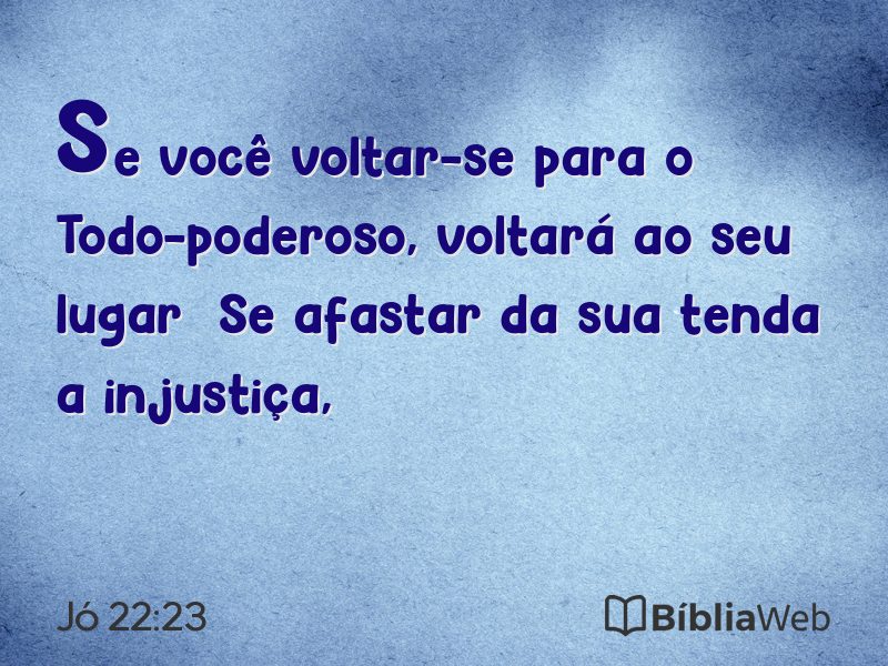 Jó 22:23 em imagem para compartilhar