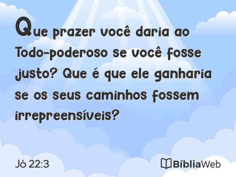 Jó 22:3 em imagem para compartilhar