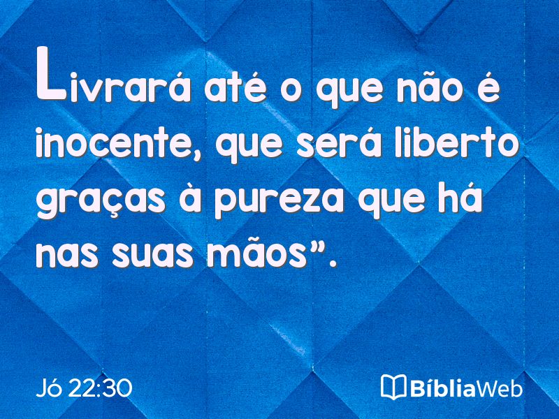 Jó 22:30 em imagem para compartilhar