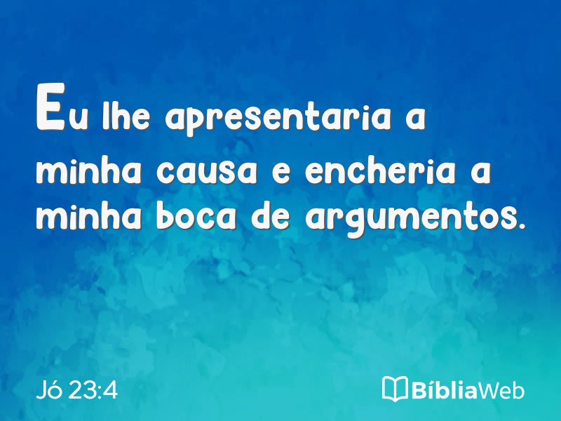 Jó 23:4 em imagem para compartilhar