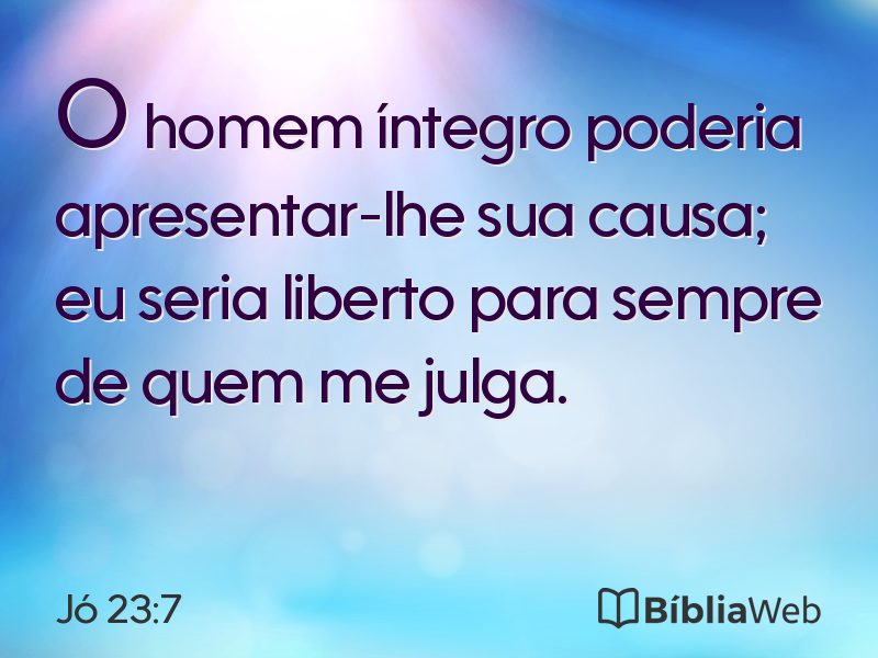 Jó 23:7 em imagem para compartilhar