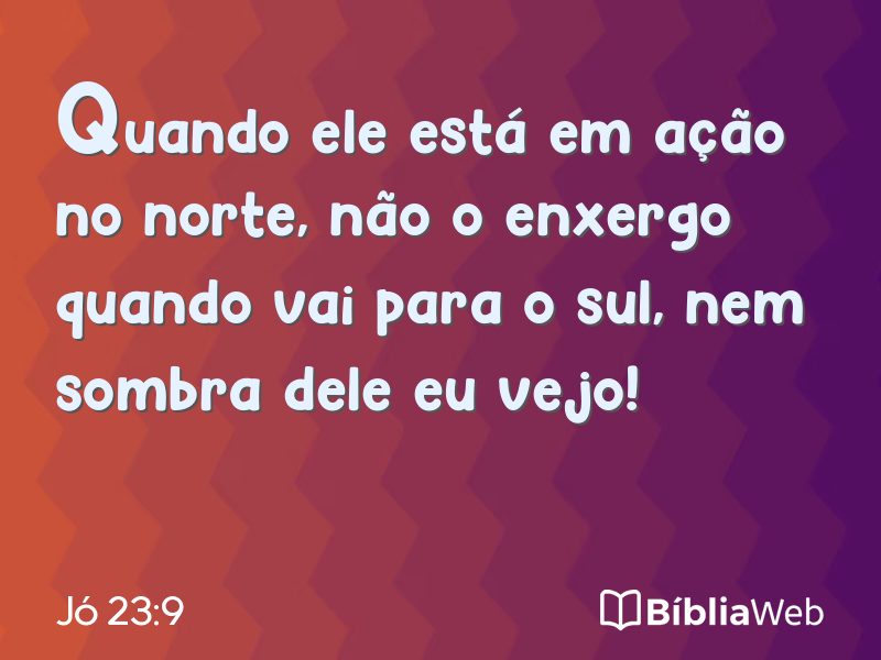 Jó 23:9 em imagem para compartilhar