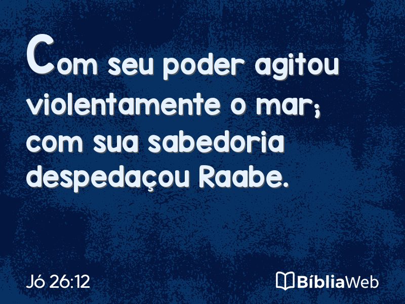Jó 26:12 em imagem para compartilhar