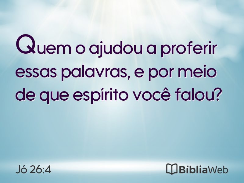 Jó 26:4 em imagem para compartilhar