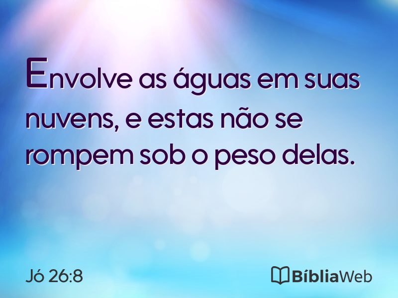 Jó 26:8 em imagem para compartilhar