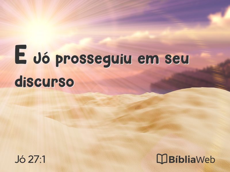 Jó 27:1 em imagem para compartilhar
