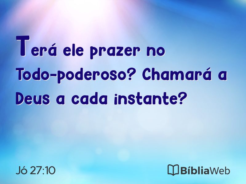 Jó 27:10 em imagem para compartilhar