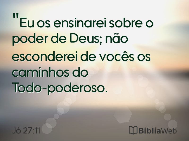 Jó 27:11 em imagem para compartilhar