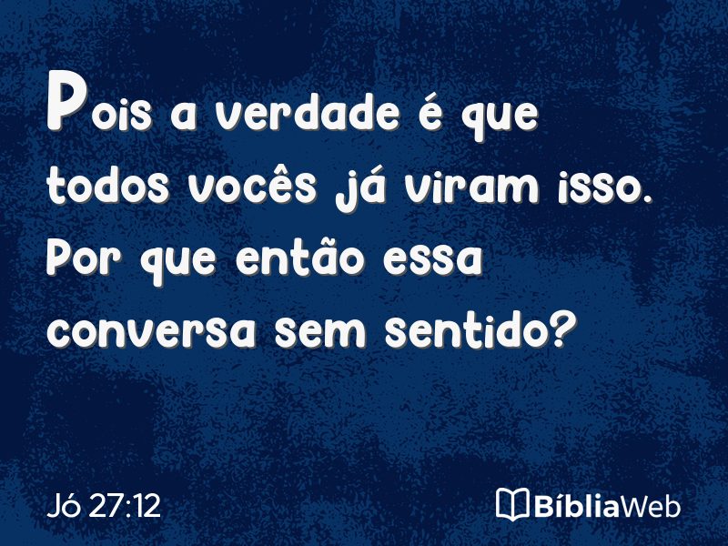 Jó 27:12 em imagem para compartilhar
