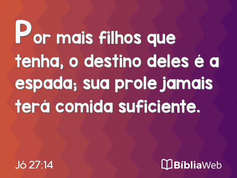 Jó 27:14 em imagem para compartilhar