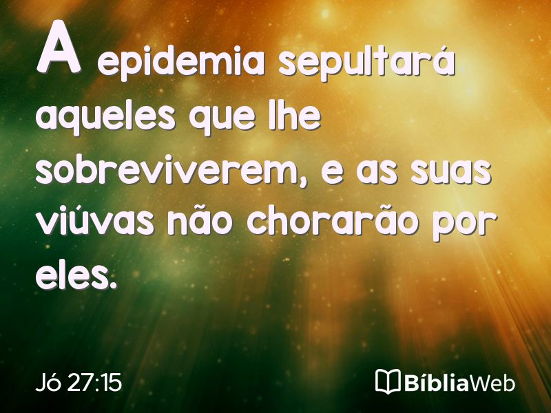 Jó 27:15 em imagem para compartilhar