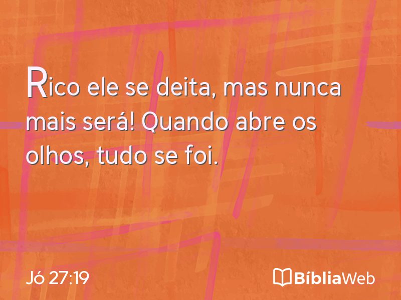 Jó 27:19 em imagem para compartilhar