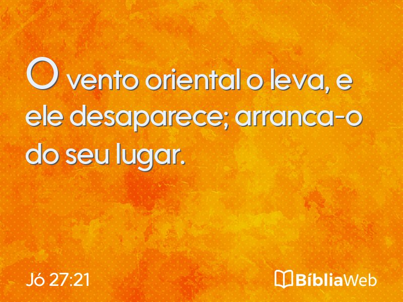 Jó 27:21 em imagem para compartilhar