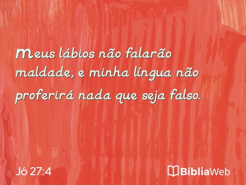 Jó 27:4 em imagem para compartilhar