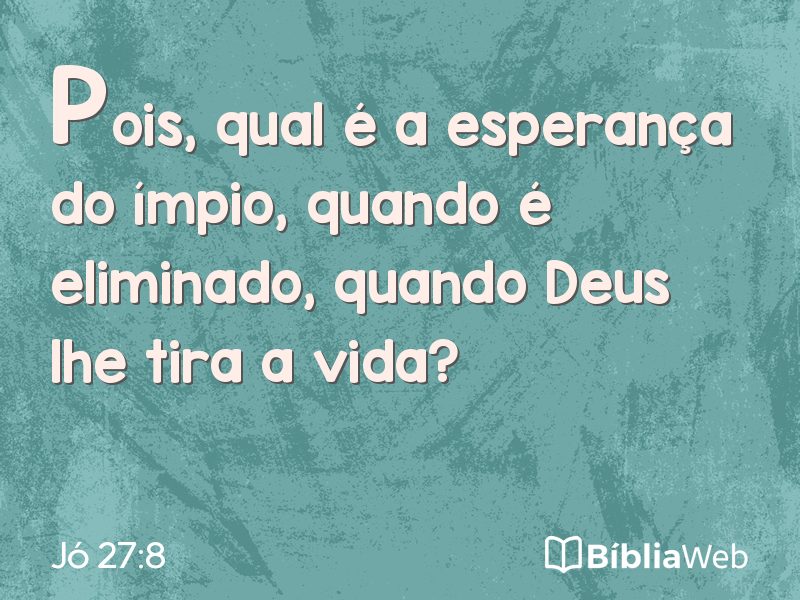 Jó 27:8 em imagem para compartilhar