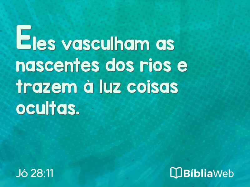 Jó 28:11 em imagem para compartilhar