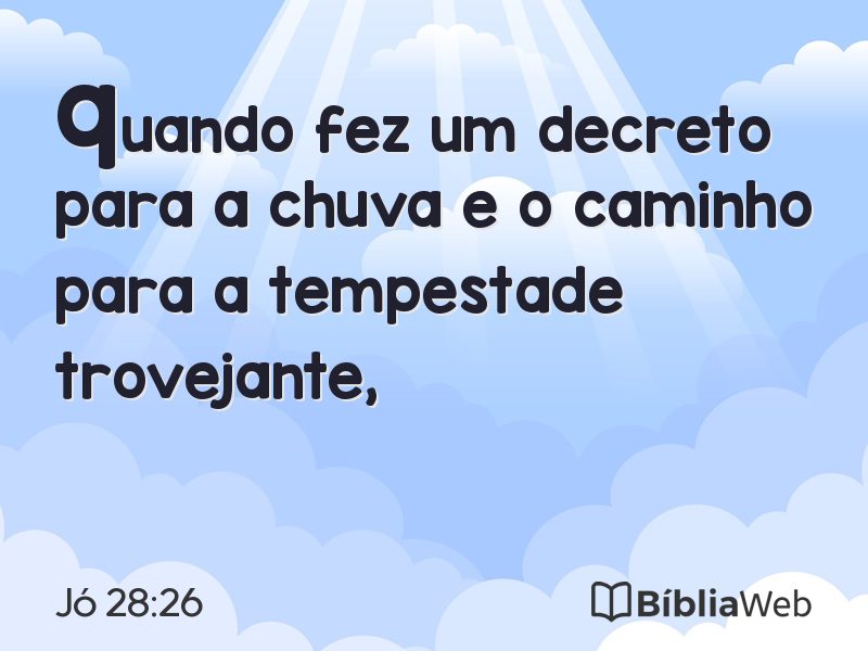 Jó 28:26 em imagem para compartilhar