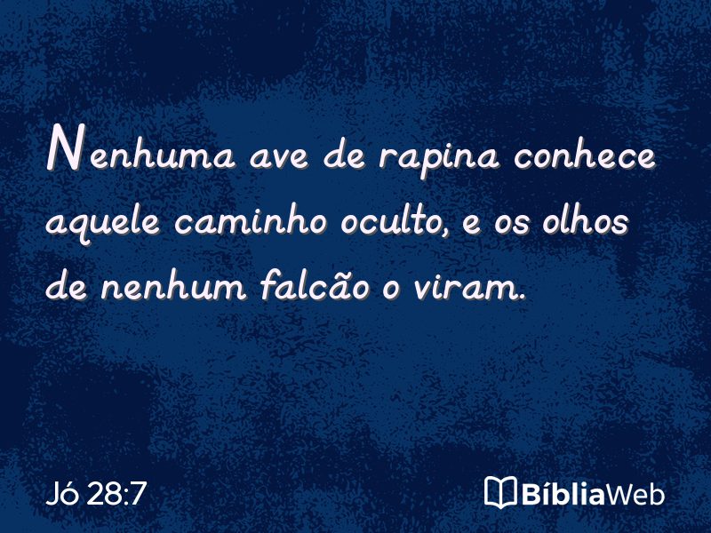 Jó 28:7 em imagem para compartilhar