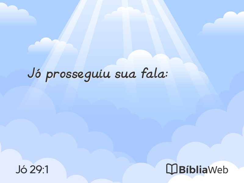 Jó 29:1 em imagem para compartilhar