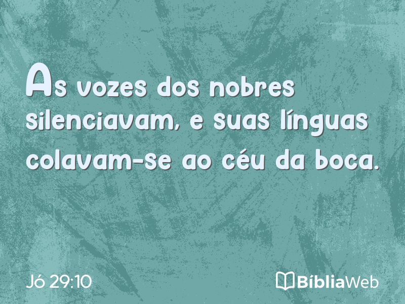 Jó 29:10 em imagem para compartilhar