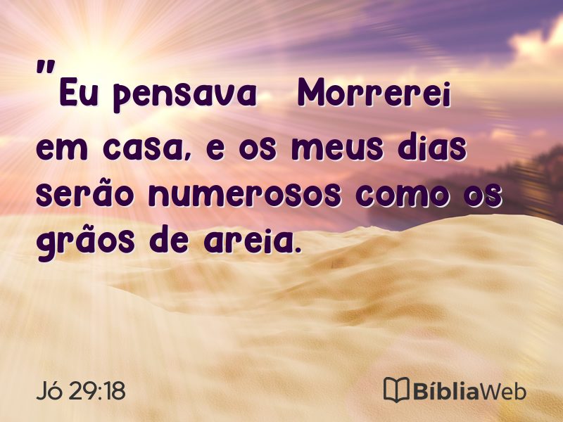 Jó 29:18 em imagem para compartilhar