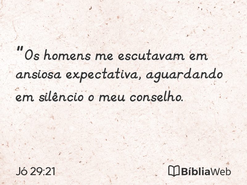 Jó 29:21 em imagem para compartilhar