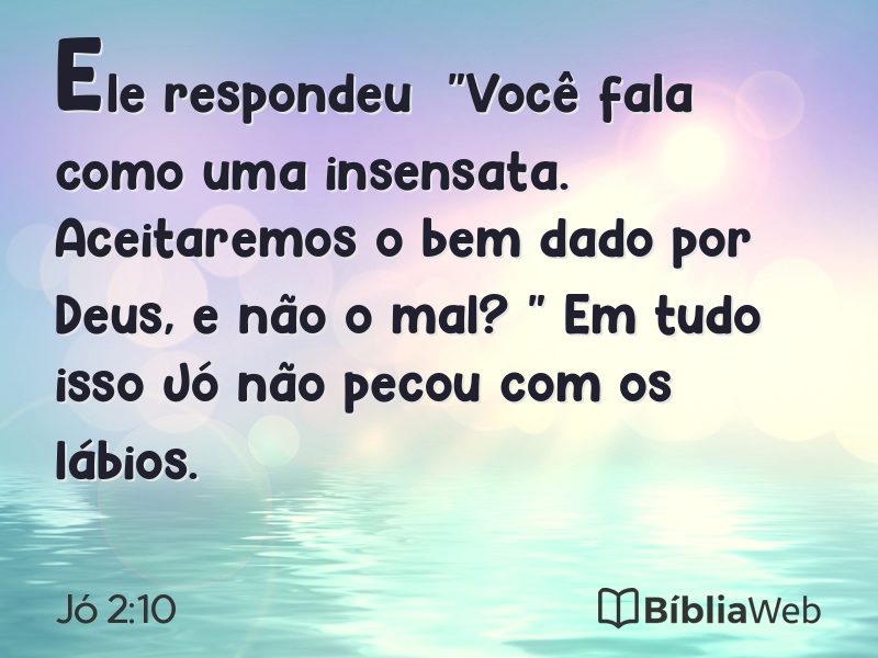 Jó 2:10 em imagem para compartilhar