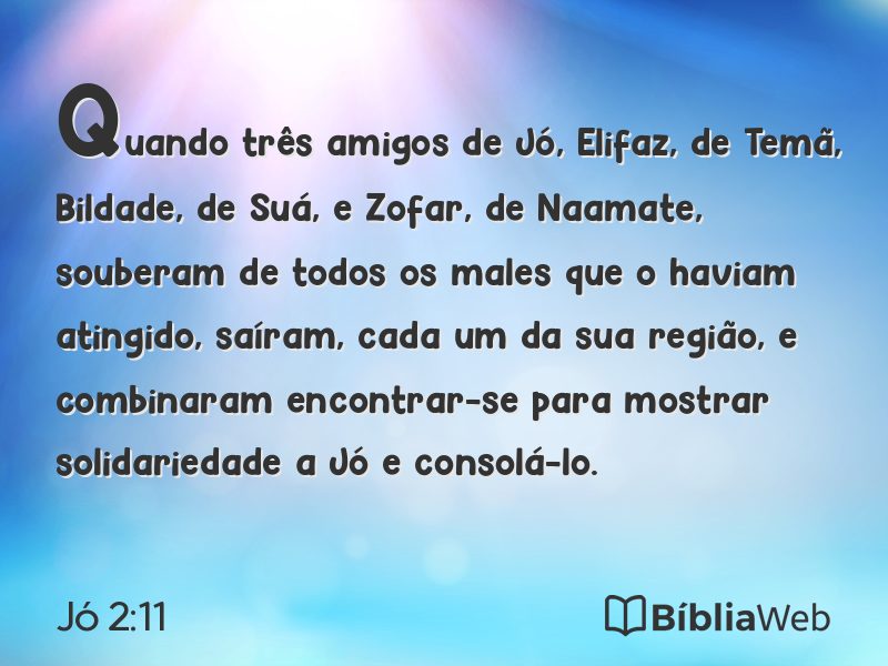 Jó 2:11 em imagem para compartilhar