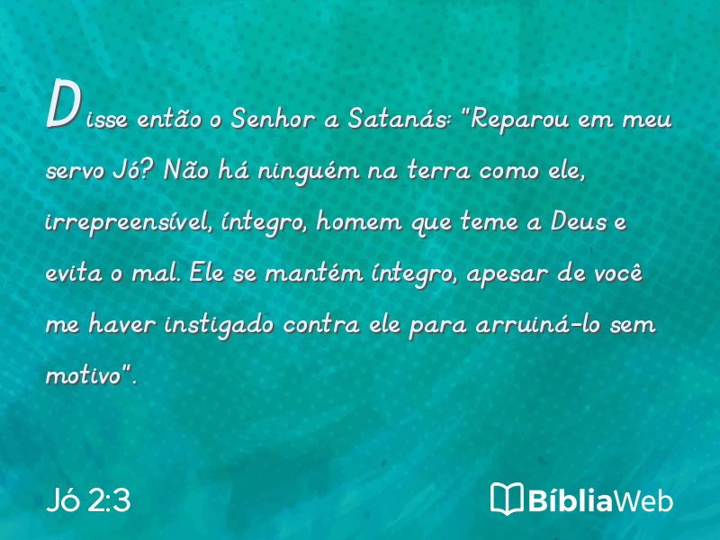 Jó 2:3 em imagem para compartilhar