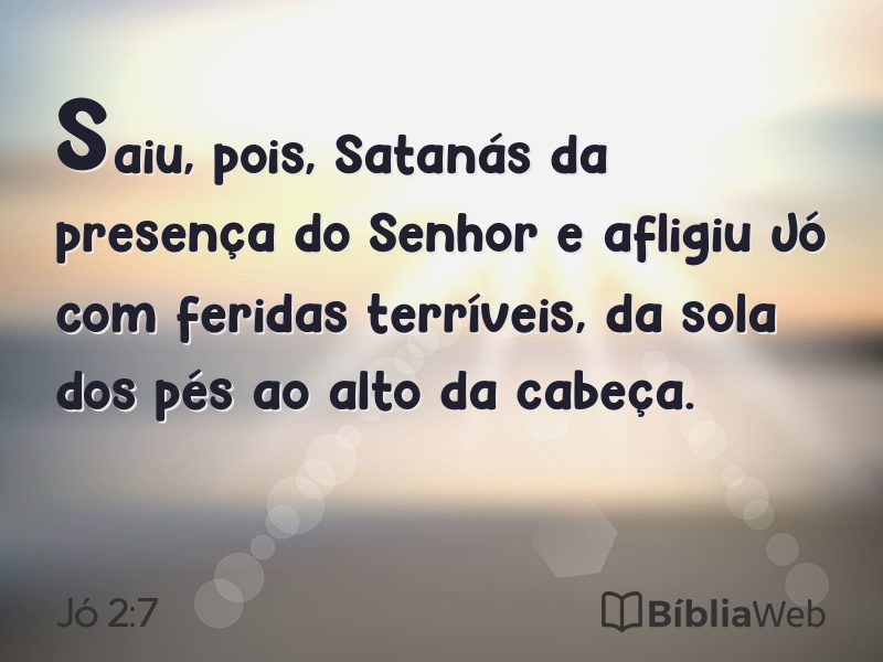 Jó 2:7 em imagem para compartilhar