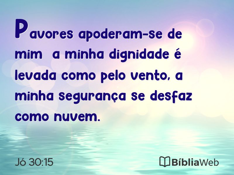 Jó 30:15 em imagem para compartilhar