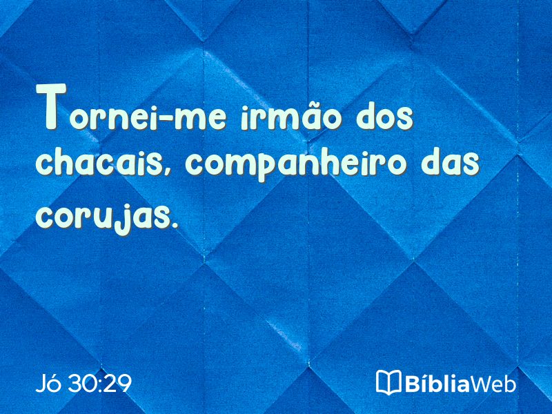 Jó 30:29 em imagem para compartilhar