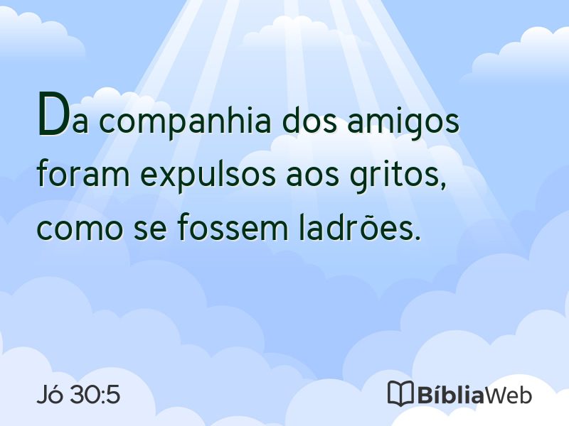 Jó 30:5 em imagem para compartilhar