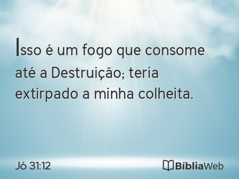Jó 31:12 em imagem para compartilhar