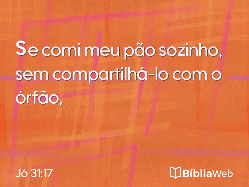Jó 31:17 em imagem para compartilhar