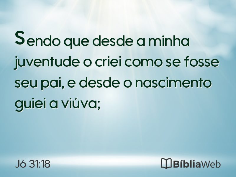 Jó 31:18 em imagem para compartilhar