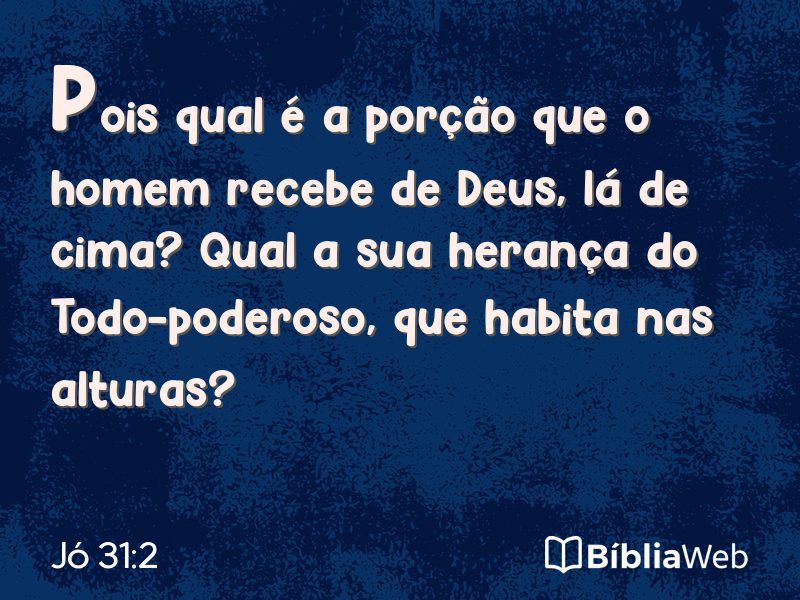 Jó 31:2 em imagem para compartilhar