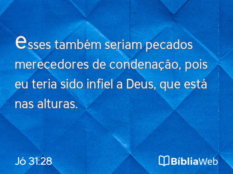 Jó 31:28 em imagem para compartilhar