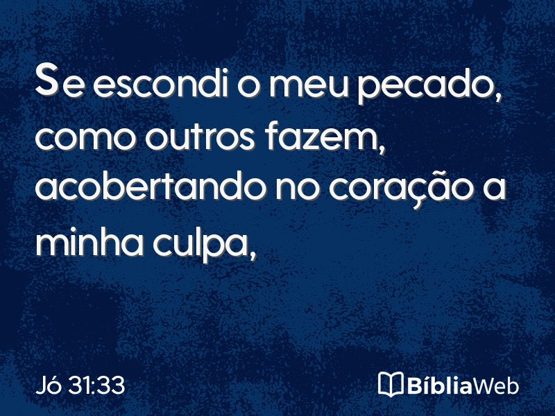 Jó 31:33 em imagem para compartilhar